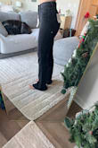 These pants are a stretchier material than I had anticipated but very comfortable! I wasn't sure about the size because I am normally 0 or 00. But the size one fit almost perfectly. I am 5'7, and I do need to get them hemmed at the bottom, as I would only be able to wear them with boots/heels at present. - Molly K.