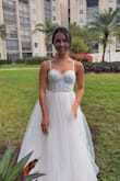I am so happy I got to choose this dress. My family, friends, and now my husband were sooo happy to see me with my beautiful dress.
Thank you for helping me make the moment special very special priceless and unforgettable.
We had such a great night.
And of course couldn't be happier. - Maria A.