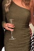Absolutely loved this dress! I ordered it last minute for a wedding, was hoping it would work out and it did. It is more stunning in person, the photos do not do it justice. It was comfortable and fit perfect. I am usually a small but did size down to an extra small for the bust area. It is super stretchy so sizing down was not an issue. The only minor thing was the length. I'm 5'3 and wearing 3 inch heels, and it was still just an inch too long. - Amy G.