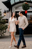 Bought this for engagement photos and have worn it out to dinner. True to size small and was not super tight (I'd compare to A&F sizing). The length was a bit shorter than I'd like but, being taller, that is a given. What emphasized it is that the hips flare out a lot on this dress. That's why I took a star off. I found the flare to be the slightest bit unflattering but not enough to return it. Many compliments and very classy dress. - Brittany C.