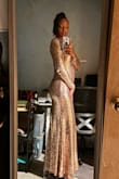 I've purchased several event dresses from Lulu's. They all fit great, but this one was my favorite! It was the perfect dress for the holiday gala I went to and I received so many compliments. I'm usually a 4/6 in other dresses. I have a slim curvy shape, and the size medium fits perfectly. - Carlie T.
