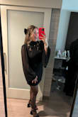 I wore this dress to a winter wedding with tights and it was perfect! I was a little skeptical about wearing black to a wedding, but most of the girls there were also wearing black. The dress was a little tight on my stomach, but it was still super cute and comfy! - Lyndzey M.