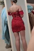 At first I was skeptical about how it would look on me. Then when it arrived and I tried it on, I liked the material and how it looks on me. I highly recommend. A very fun holiday dress. - Anna R.