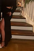 I paid for express shipping and the dress arrived promptly. I am on the taller side. I'm 58 and I wore this dress with 4 inch heels and it was perfect. It was an inch shorter than the heels but because it's winter and there was snow outside I didn't mind fits like a glove, the materials, good quality and I got compliments on it all night. 100% worth every penny. - Gabrielle B.