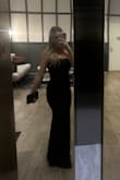 I wore this for 2 black tie weddings this summer and it was perfect. It's definitely form fitting but my normal size (medium) fit perfectly
Make sure to iron it before you wear it because the material does wrinkle a little bit especially when packed :) but 10/10 recommend and got a ton of compliments! - Emily G.