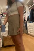 Another disappointment due to cheap design & the skirt is completely uneven. From every angle it's off, it's like someone was blind cutting the fabric. The material itself is nice and the fit around the waist is good, but short in the back. Wouldn't be that bad if it was even with the front. - Danielle M.