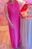 Love the dress! It was too long on me, but that was expected because I am short. The dress has stretch, it didn't fit tight on me which I liked. Wore it for my daughter's bridal shower and got lots of compliments. - Isabel M.