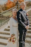 I got so many compliments on this dress. If you are short like me, you will have to alter it. I had the sleeves shortened too. Very comfortable. I have loved it more if the back was high and not a v. With the buttons. I added a beaded belt from Etsy to match my headpiece. - Denise P.