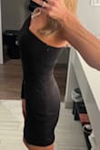 Felt great in this LBD. Very flattering and comfortable. It's on the shorter side, so sitting was tricky at times. Arrived wrinkled, but smoothed out easily with an iron. - Linda F.