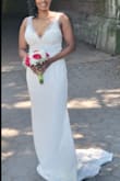 This past July was my big day, and I didn't have a dress yet. After struggling to find anything simple enough in stores, I took a risk and decided to shop online. My wedding was intimate, and I didn't want anything too flashy. This dress turned out to be perfect. It hugged my body in all the right places while comfortably concealing the areas I was insecure about, like my back love handles. It made me feel confident and beautiful, exactly how I wanted to feel on my special day. I'm so grateful I found it in time for the occasion! - Arisleyda H.