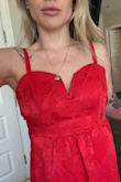 Love the dress, but I ordered an extra small and it fits more like a small would on my body. The bust area is way too big for me so I'll have to get it altered. - Chey W.