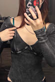 Was upset cause ordered the smallest possible size and my size was in the xs sizing chart and never had problems with the sizing at other places, but the top is way too loose and doesn't fit. The shoulders fall off unless I pull up or hold it up. If I slouch too my skin will show. Bottom fits fine but there is also a hole in the clothes when I got it and disappointed with the quality. - Lauren G.