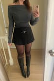 My expectations weren't high but this skort is so cute! Recommend sizing up for length -- the medium is loose but I think a small would have been too short at my height. Medium passed the sit test and got tons of compliments! Good material and the pleats lay nicely. The belt is a nice touch. Nicer than another skort I tried at twice the price. - Thea C.