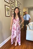 Fit true to size. I'm short so the high low style was perfect. I didn't have to get the dress tailored. It was so flowy and breezy (perfect for a wedding in Charleston in Feb). I'm a AA cup size and it was a little loose on top but I made it work by tightening the straps. - Ji-Hae K.