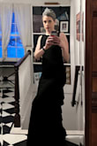 I loved this dress in so many ways. I was amazed by the quality and feel. It's two layers so it has good structure to it. It is heavy enough that the stretch and tightness help hold things in but the cut allows for gracious movement. I'm very bony on top so there was a bit of a gap around the underarms, but I was able to address it with tape and will have that altered. Felt like royalty all night! - Lauren C.