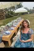 The dress was absolutely beautiful for my garden picnic themed baby shower! The dress was perfect. I'm 6 months pregnant so the bust area was a little smaller on me than my regular chest size, but other than that, everything fit perfectly even with the baby bump! - Yuliya P.