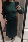 I normally wear a s-m in Lulus bottoms. I ordered the medium because it was fitted and I couldn't hardly get it over my thighs I was even considering getting an XL when I exchanged it. But I got the L and it fits fine but I probably could have gotten the XL and also been fine. I also bought this green sweater to match and the colors go together perfectly. It reminds me of all these ads for the satin skirts and cashmere sweater sets on Pinterest right now. - Amalia F.