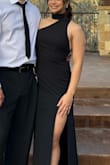 Beautiful dress! Looks so good on. Usually wear medium but I'm a short gal and decided to order a small and it fit just right! Material is stretchy, after eating there was definitely room left. Although there were times I had scares of my side boob showing but I have small girlies meaning no accidents happened but other than that no complaints!! - Daniela A.