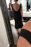 Needed a dress for a black tie wedding in March. Went with a midi since full length gowns can be hit or miss with my height, and I didn't want to be tripping/ripping fabric. It has a slight stretch (which I appreciate, no one likes a stiff dress) it's soft and hits in all the right places. You could probably go without a bra if you wanted. I'll likely grab a low back bra and dress it up with fancy jewelry and purse. 

I'm very thankful for all of the review photos people posted since it helps choose the right size. Lulus for the win! - Lauren A.