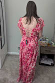 This dress runs a little long but is fixed by heels. Otherwise, the bust fits well and the skirt comes with a lining so it is not see-through! - Jessie L.