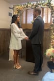 I wore this dress for my courthouse wedding and I loved. The material is great, and it has a classy and sexy look. - Rubia S.