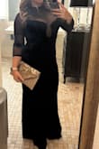I'm not a huge fan of wearing all black but I was drawn to the dress. Got it for a wedding and I felt sexy, elegant, classy plus I was comfortable. Doesn't break the bank either. Sleeves were slightly big I might of gotten away with a medium (as I'm kinda in between sizes) but it would have been uncomfortable to use the bathroom smaller. Everyone complimented me on it. The dress is a show-stopper. I must buy! I'm wide hips and it legit shaped my body perfectly. Purse from Lulus also. - Tania P.