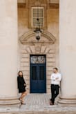 This was perfect for our engagement photos!! I loved the back and felt so beautiful! The sleeves are pretty long. - Hannah T.