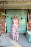 I found this dress to be really flattering. Color and floral print was just as shown online. I'm 5'8" & had on cowboy boot 1" heels in photo so it could be worn with heels and be perfectly Decided to go with a different dress that coordinated better with other dresses in The bridal party ( I'm the mother of the bride) but this is a great dress too! - Bridget R.