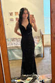 I think this dress is stunning. The open back is very classy, and I love the thick straps. It is the perfect material and I love how it hugs my body. I am wearing this dress my Senior prom and I cannot to take photos in it. I think I could have sized down, just because the straps were a little loose but that's also because I don't have a very big chest. This is the perfect classy backless dress for any formal event! - Katie F.