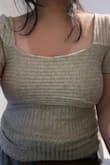 Flattering neckline and comfortable material.  However, mine was received damaged and had a large hole in the seam - Erica D.