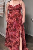 I loved the pattern and colors and wanted to love this dress so much. But I ordered an XXL and my boobs hardly fit in the space for them. I'm not sure who they think wears an XXL that can fit their boobs in the tiny slots it gives but whatever. The straps were also too skinny for big boobs and were digging into my shoulders. Will be returning. - Reagan S.