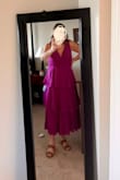 The fit was snug at the waist so I sized up, but then the shoulders were too long and had to be raised at the top of the shoulders. If there was a little more seam allowance in the side seams, the dress in size large could have been easily altered at the waist to fit instead of having to take the shoulders apart. I recommend Lulus offering more generous seam allowances in their dresses for ease of alterations. I ordered a size XL - Krista R.