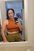 Love this shirt, just wish the back and sides were more flush to skin. They stick out a bit no matter what size you get. It's just the cut of the shirt and can't tell on the model. Also wish was thicker, can definitely see nips. Good quality and beautiful color, true to size. Keeping! - Tiffany P.