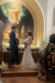 The dress was absolutely perfect. It is designed with a lot of details which make it perfect. I had to adjust the length a bit but that was all. I had a pre-ceremony photoshoot and the dress did not look dirty because it has a beige fabric underneath. - Eliana E.