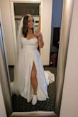 Dress is bridal sizing, runs very small. Don't let the number get into your head. With that being said, if you find your size, this dress is amazing. Obsessed is an understatement. I felt beautiful and sexy and totally myself. - Brittany M.