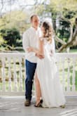 The dress fit perfectly on me except that it was way too long even with 4 inch heels and hard to walk in, but our engagement pictures came out gorgeous with it because it flowed so well. I wish I would have bought it a little sooner so I could have gotten it altered so it was easier to walk in. - Victoria J.