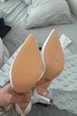 Ordered these for my elopement. Heels arrived with scuff marks and tears on the back and the bottom were dirty as if they were worn before. - Vanessa M.