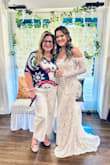 I ordered this dress for my bridal shower and got so many compliments! I originally ordered a medium, but had to return for a small - it does run a little large. It was very comfortable; slightly tight in the arms, but overall I'd definitely recommend this dress for how flattering and well-made it is! All the guests at my shower raved about it & it really made me feel like a bride! - Rebecca K.