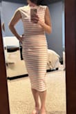 I love this dress! I've always wanted a scoop back dress that is flattering and this is it. As much as it's not appropriate to wear to my office job, a jean jacket over it makes it appropriate for work, church, etc. can't wait to wear this on my beach vacay. - Amy K.