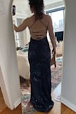 This fit true to size and is really stunning for the price. Obviously needs a hem but I'm 5'3 so that's expected. - Madalyn C.