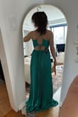 This material is so pretty and comfortable! I absolutely loved the color, but the way it caught the light, this style just did nothing for my body type (I'm pear-shaped for reference). - Madalyn C.