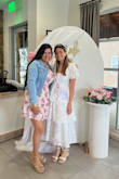 Wore it to my bridal shower and it is definitely for smaller breasted girlies! Tighter in chest area, but overall comfortable and cute. The puff sleeves are adorable, and the pattern is very pretty. I didn't have any trouble with the sleeves falling, but they are stretchy and may be a bit big on smaller women. - Nancy R.