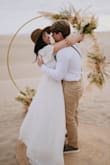 I couldn't have asked for a more perfect dessert elopement dress! This is my absolute favorite and will be buying in another color for wedding guest use! The quality was amazing. I loved the wrap style so it was breezy. The fabric was so soft. I can't say enough good things about this dress! Obviously, for a wedding dress it was an amazing price! I paired it with a pair of cute wedge sandals from here too! The hat is from a random store in town! - Shannon K.