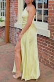 This dress was amazing for my college spring formal! It was a bit longer (I'm 5'5) so I needed heels so that it would not drag. Overall, great quality and it withstood the washing machine. I had to tighten both straps all the way and the waist was a little loose (size M), but I think sizing down would have been risky for a curvier shape. - Sydney B.