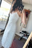 I really liked this dress. I was looking for something to wear to a casual wedding reception/celebration (as bride) and tried this dress. The beading is sooo pretty, the dress is comfortable, and I almost kept it. I ended up choosing something different because, despite my best efforts with all of these popular dresses, I really don't love the "midi" length on me. I need full length or just above the knee. - Maria R.