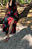 I'm so glad I bought this dress!  It fits perfectly.  The colors are vibrant and beautiful.  Highly recommend wearing a nipple cover that helps lift and give you support. - Holly B.
