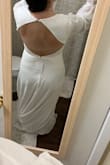 My wedding dress! Love that it's a nice quality for the price. I'm short so the top was a bit low, but I'm not sure if I will get alterations or leave it as is. I love how flowy the skirt is, but it's long on me since I'm 5'0. With some easy alterations it will be perfect! Love the beaded flower design and the sleeves! - Lauren J.