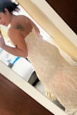 I loveeee the fit material and look, I'd say it runs tight to zip up, but otherwise a gorgeous wedding dress at a very affordable price! Definitely shopping here again. - Maria L.