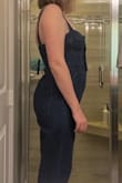 I'm a tall size 14 these days, and while I've got 38C's, I'm in my mid 40's after having kids, and they're much less voluminous than they used to be. Thanks to all the ladies who wrote reviews; it helped me decide which sizes to order. I ordered an XL and an XXL. I guessed that neither would fit, to be honest. My weight is distributed fairly evenly, but with some excess at my stomach, so I figured the XL would be too small around the waist and the XXL would be too big at the bust. The XXL was indeed gaping open at the cups and armpits and just not tight enough around the ribcage; it fit a little loosely but acceptably everywhere else. The XL fit PERFECTLY around the entire top area and cups, is long enough through the torso on the longest strap adjustment, and is perfect through the bum, hips, and legs. It's predictably a LITTLE tight at the belly, but I expected that. Keeping the XL. It is SO figure flattering. I look so current, cute, and pretty, and I'm almost in disbelief about it. Pics are of the XL. - Lindsay D.