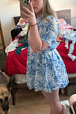 You have to get this dress. It's beautiful on! It has such a beautiful pattern and has a drawstring in the middle to tighten around the waist! It cinches in the middle to bring in the waist. I love it! It's so perfect for summer! Thin material too! - Kelly G.